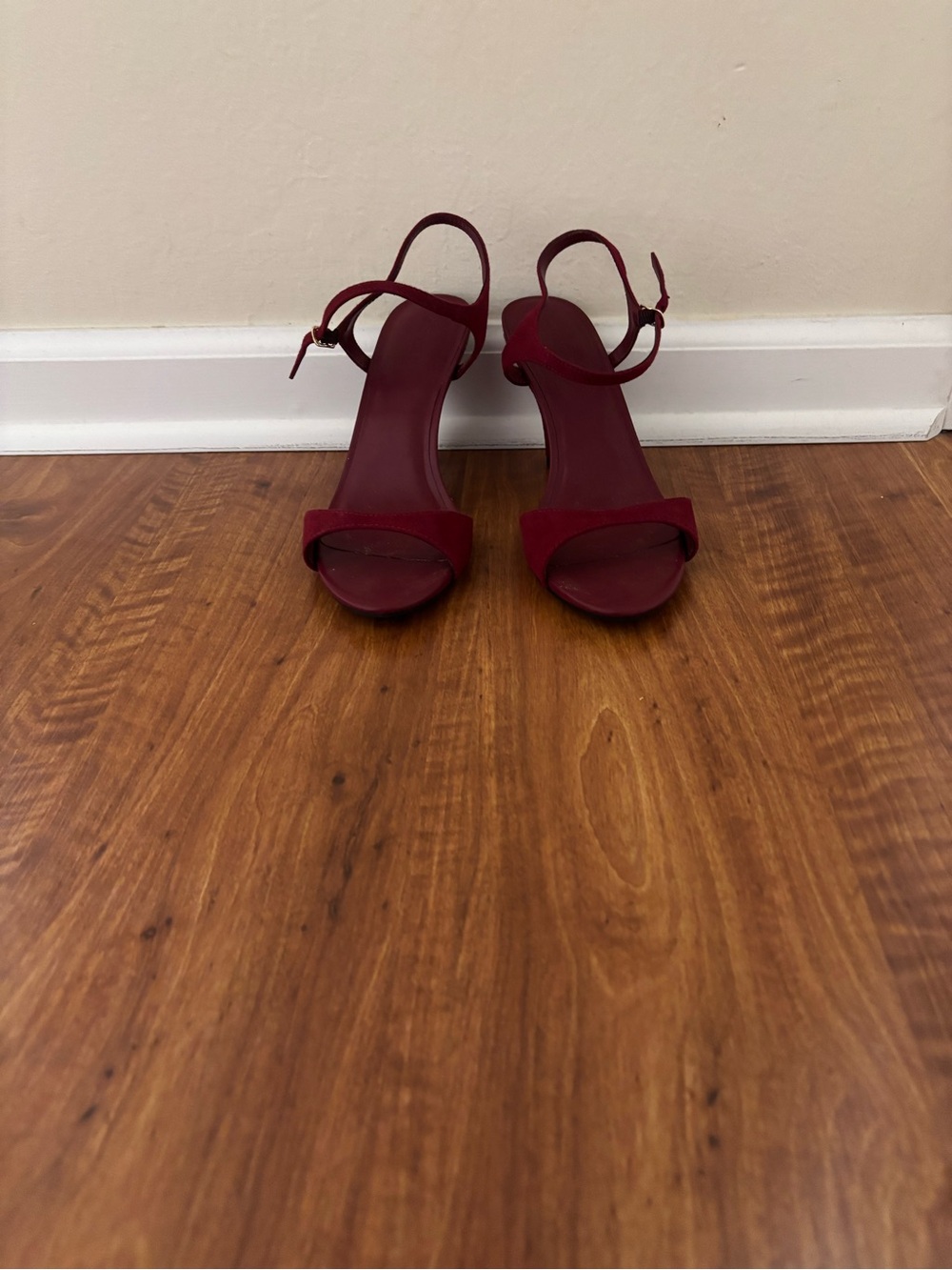 Old Navy Red Open-Toe Ankle Strap Heels